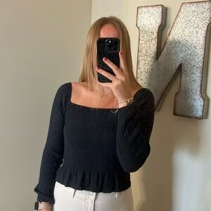 Hollister Black ripped long sleeve